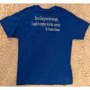 St Vincent DePaul Blue Short Sleeve T-Shirt Mens Size Large